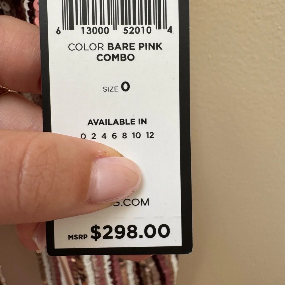 BCBGMaxAzria multicolor pink sequins wrap mini dress - Picture 7 of 10